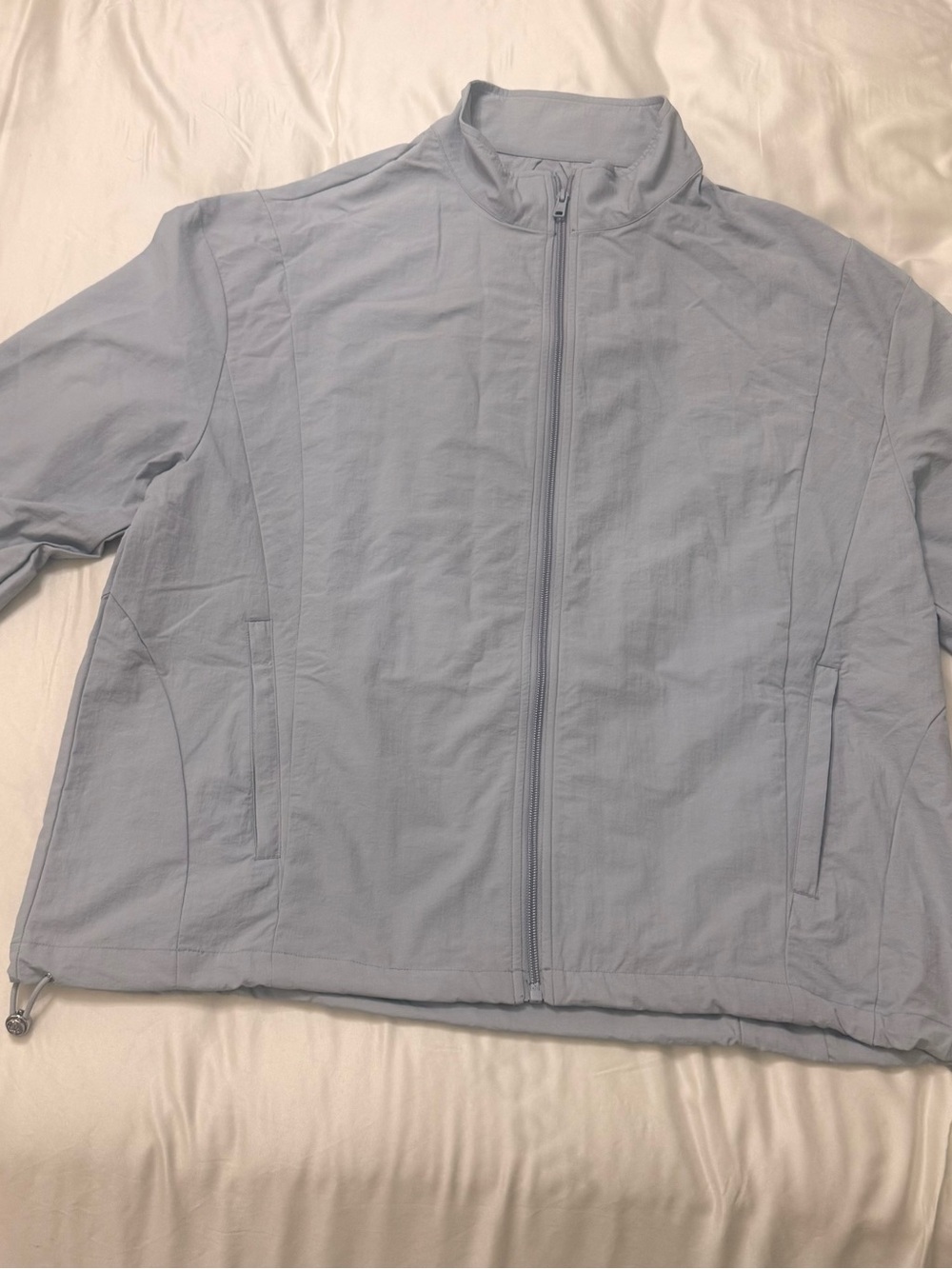 Alo Yoga Men’s Medium Light Gray Full Zip Lightweight Jacket Zip Pockets